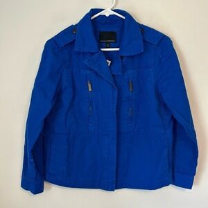 Banana Republic Womens Jacket XS Royal Blue‎ Twill Chore Button Utility Cotton